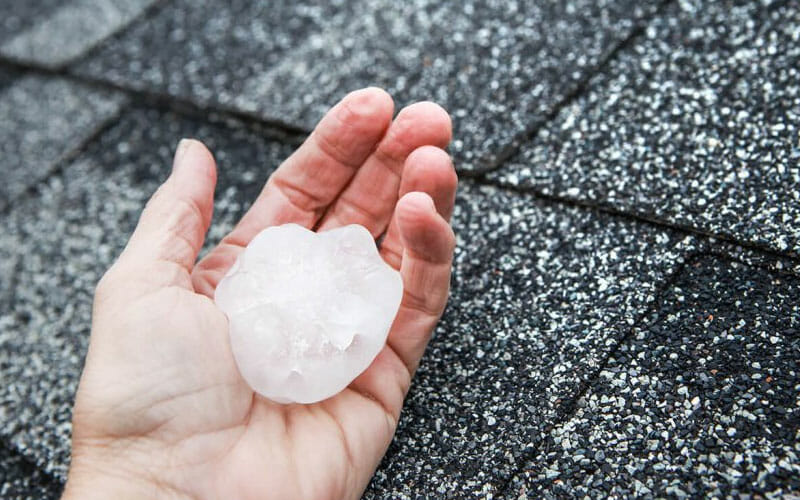 Hail on a new roof in Houston, TX