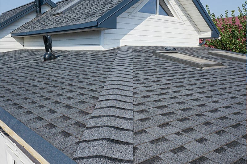 Newly installed 3 tab shingle roofing