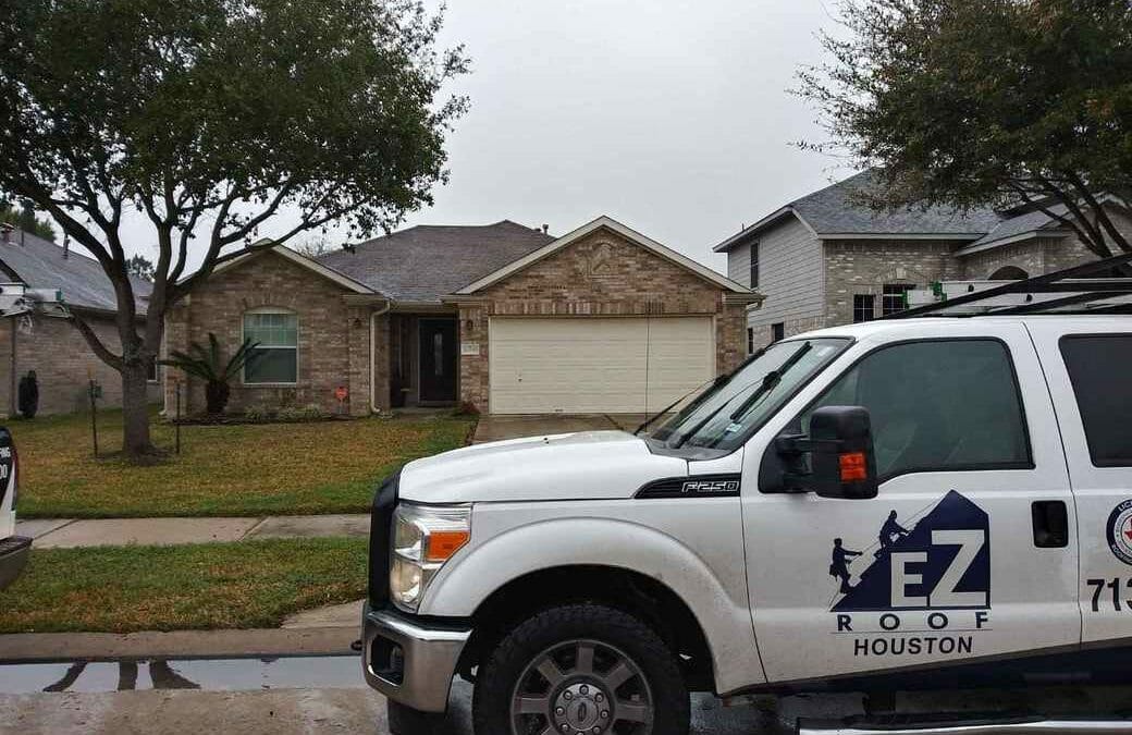 Newly replaced residential roofing by EZ Roof Houston