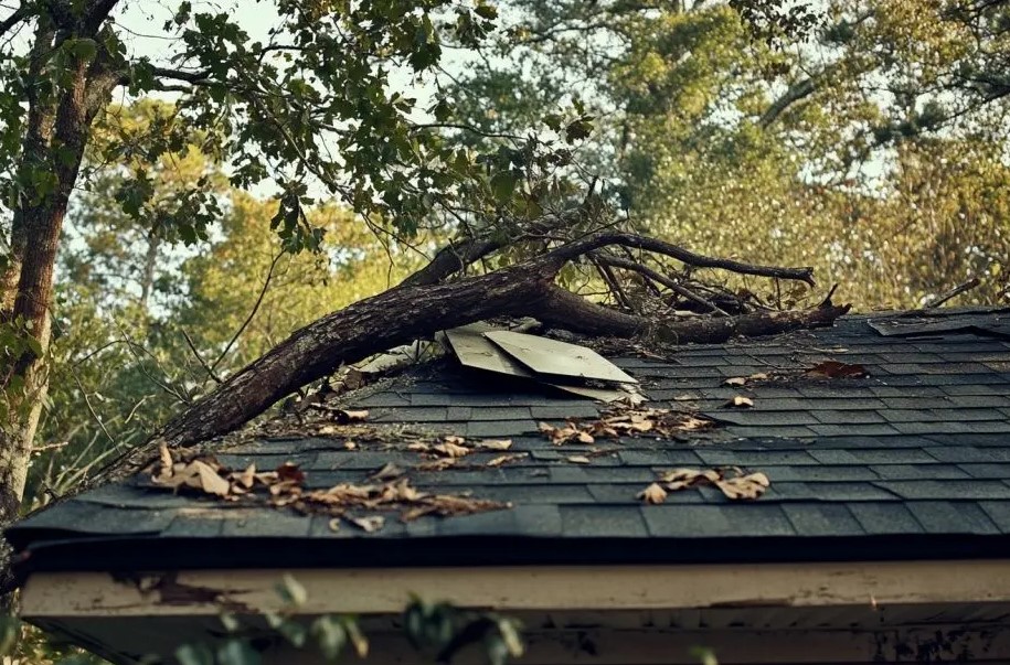 tree on roof